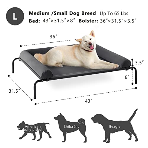 western home cooling elevated dog bed for large dogs with breathable mesh and chew proof bolsters