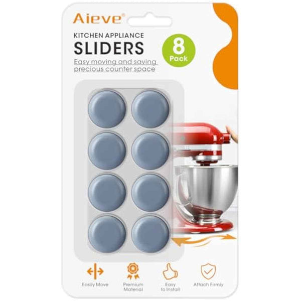 aieve 8 Pcs Appliance Sliders Small Self Adhesive Casters for Countertop