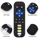 chuya baby teether toy tv remote control shape 3-24 months black food-grade silicone