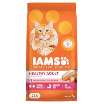 iams proactive health adult cat food with real salmon, 7lb bag for whole-body health