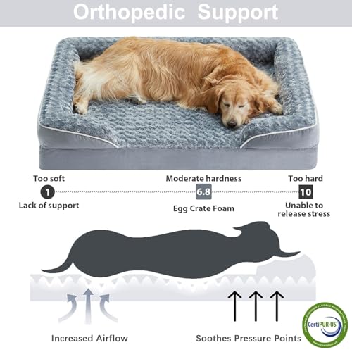 Wnpethome large dog beds, orthopedic sofa-style beds with water-resistant lining & non-slip bottom for comfortable pet sleeping