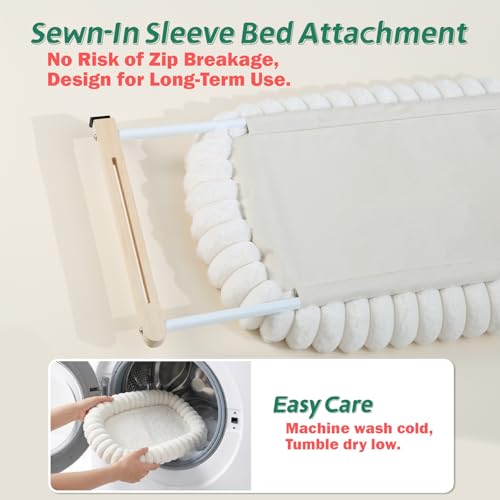 zakkart snugcloud cat window perch with 4-sided bolster natural wood and white bed medium