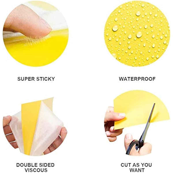 Gideal 20-pack yellow sticky traps for flying plant insects, 6x8 inches, 20pc twist ties included