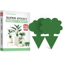 58 Pack Flying Insect Traps for Plants – Green Sticky Traps for Fungus Gnats, Flies & Flying Bugs, Indoor Outdoor Flying Bug Catcher for Pots, Garden & Kitchen, Non-Toxic, Odorless, Kid & Pet Safe