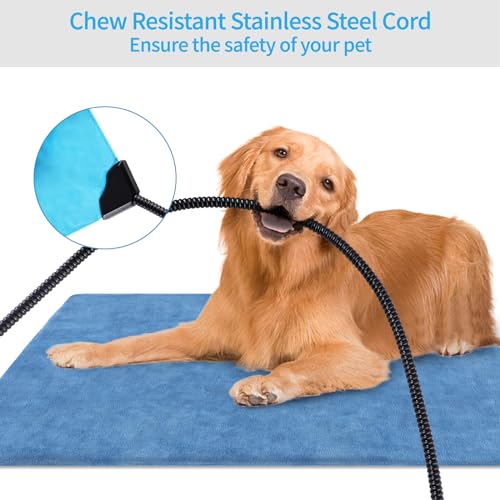 Pet Heating Pad for Indoor and Outdoor use with 6 Level Temperature Control and 5 Timer Functionality
