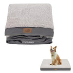 sunheir washable large dog bed cover soft plush waterproof 35x22x3 inches grey