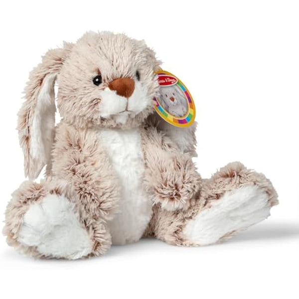 Melissa & Doug Burrow Bunny Stuffed Animal Plushie with Big Feet, Floppy Ears & Fluffy Tail, Adorable Pretend Play Toddler Toys for Girls & Boys 3+