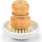 SUBEKYU Bamboo Dish Scrub Brush with Sisal Bristles for Natural Kitchen Cleaning