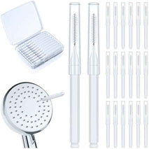 Shower Head Cleaning Brush for Small Hole,Multifunctional Shower Head Cleaner Tool Anti-Clogging Nozzle with Storage Boxes, Showerhead Cleaning Brushes Picks for Household Bathroom, White
