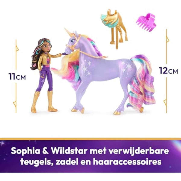 Unicorn Academy Sophia & Wildstar doll set with accessories for imaginative play, ages 4 and up