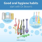 Dr. Brown's 100% Silicone Baby Finger Toothbrush and Toothpaste Set, 2-Pack Toothbrush with Storage Case, Fluoride-Free Strawberry Toddler Toothpaste, Gray & Light-Green