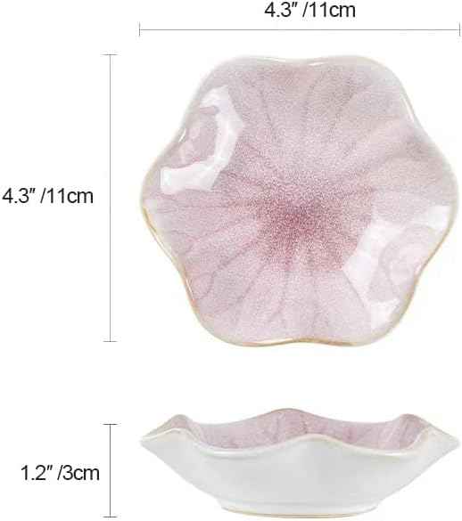 Lotus Leaf Shape Pink Ceramic Trinket Tray Jewelry Dish Organizer Necklace Earrings Home Decoration Key Bowl