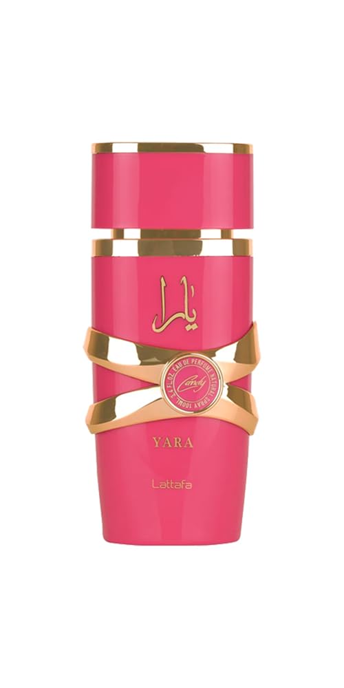 Lattafa Yara Candy Eau de Parfum Long-Lasting Fragrance for Women, 3.40 Ounce / 100 ml, Vanilla, Fruity, Citrus, Floral