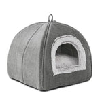 Cat Bed Cave-Cat Beds for Indoor Cats,Kittens and Small Pets,Soft and Warm Cats House Tent Bed,Foldable and Washable with Removable Cushioned and Anti Slip Bottom,Grey 15inches