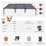 Suddus elevated dog bed for large dogs, 140lb, breathable cooling raised dog cot, grey, x-large