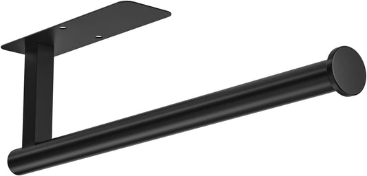 ASTOFLI Paper Towel Holder Under Cabinet No Drilling, Self Adhesive Paper Towel Holder Wall Mount for Kitchen Rack, Under Counter Napin Holder No Drill, RV, 304 Stainless Steel 12 Inch Matte Black