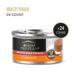 grain-free purina pro plan chicken cat food, 24 cans, 3 oz, sensitive skin and stomach