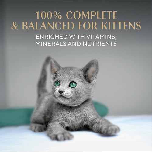 Sheba Perfect Portions kitten wet cat food pate chicken, salmon, and turkey entrees, 2.6 oz twin-pack trays, 24 count, 48 servings