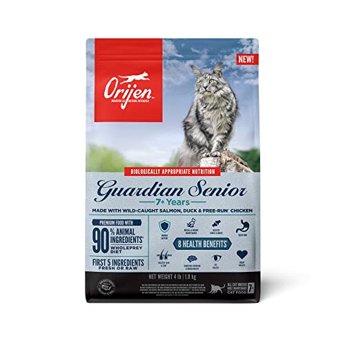 Orijen guardian senior grain free dry cat food 4lb bag for older cats high protein