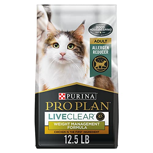 purina pro plan live clear cat food weight management and allergen reducer chicken and rice formula 12.5 lb bag