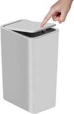 TIPGO Bathroom Trash Can with Lid, 10 Liter Capacity, White Color