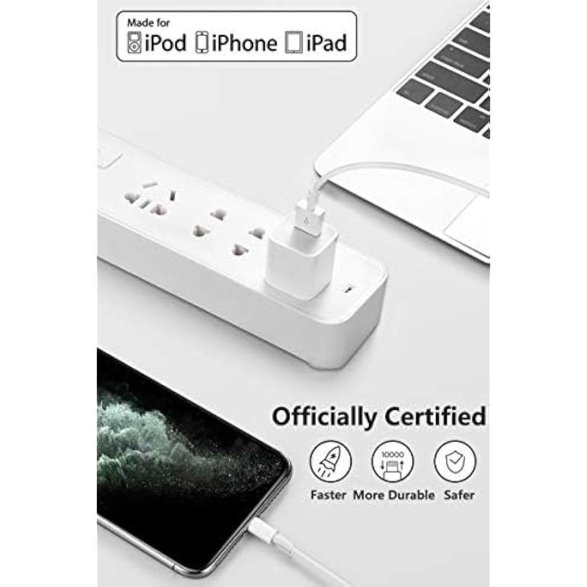 4Pack [Apple MFi Certified] Charger Lightning to USB Charging Cable Cord Compatible iPhone 14/13/12/11 Pro/11/XS MAX/XR/8/7/6s Plus,iPad Pro/Air/Mini,iPod Touch (3.3ft)