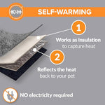 K&H self-warming cat bed pad for outdoor cat houses, reversible grey/black 21x17in machine washable