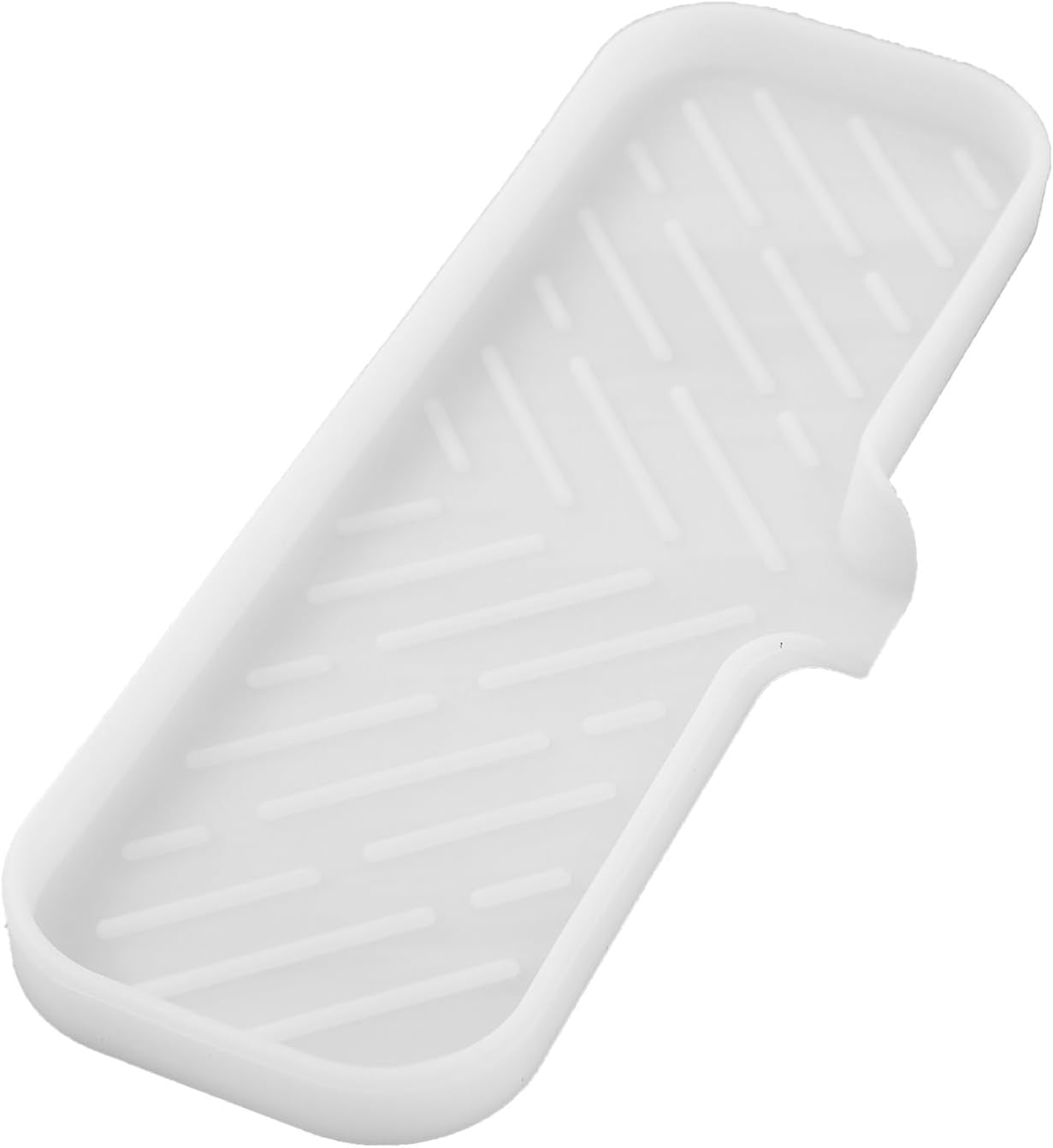 Silicone Bathroom Soap Dishes with Drain Spout-Bathroom and Kitchen Sink Organizer,Sponge Holder,Dish Soap Tray,Perfect for Dispenser,Scrubber,Bottle,Cup on Sink or Counter-Black 4.9"×3.2"