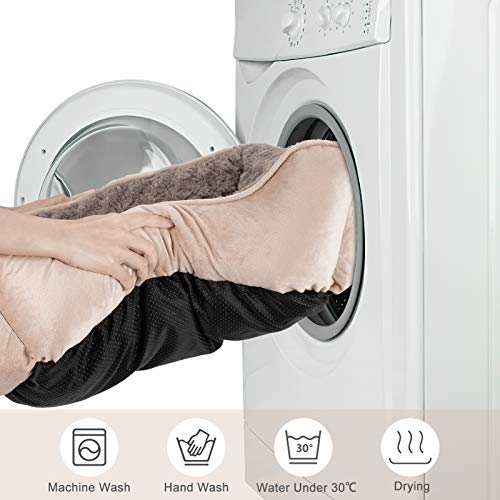 JOEJOY rectangle dog bed for medium large small dogs - soft breathable orthopedic sofa bed with anti-slip bottom, beige