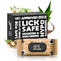 Lick-safe daily pet wipes for dogs and cats, vet-approved, hypoallergenic, unscented, earth-friendly, 100-count