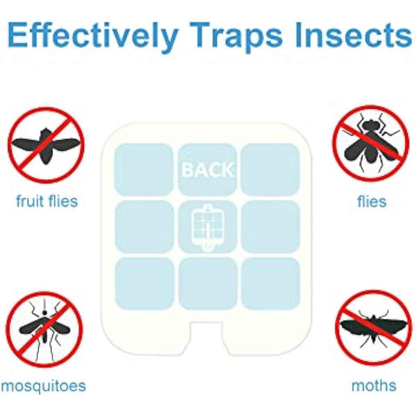 40 Pack Refill Glue Cards Compatible with Safer Home SH502 and Dynatrap DT3005W Dot Indoor Fly Trap Plug-in Insect Trap Replacement Sticky Glue Boards