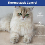 nicrew pet heating pad for dogs and cats, heated cat bed with steel-wrapped cord and soft fleece cover, 17.7 x 15.7 inches, 30 watts