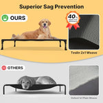 veehoo outdoor elevated dog bed large size black 42x30 inches