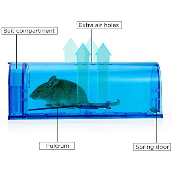 Blue Humane Mouse Trap Catch and Release No Kill Mice/Rodent Pet Safe Indoor/Outdoor Mousetrap Catcher