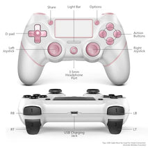 AceGamer 2 Pack wireless controller for PS4/Pro/Slim/PC with non-slip grip and USB-C cable (Pink and White)
