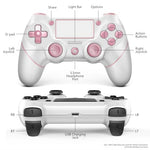 AceGamer 2 Pack wireless controller for PS4/Pro/Slim/PC with non-slip grip and USB-C cable (Pink and White)
