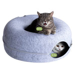 Light Gray Large Cattasaurus Peekaboo Cat Cave Donut for Multiple & Large Cats up to 30-45 lbs