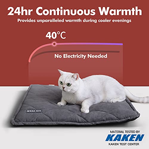 Mora Pets self-heating cat bed, 24 x 18 inches, ultra warm mat for outdoor indoor cats and small dogs