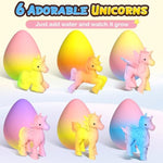 Coodoo Unicorn Hatching Rainbow Eggs for Kids - 6 Pack Unicorn Toys Craft Kits for Boys & Girls, Birthday Easter Basket Stuffers Crafts Gift for Kids 3+ Year Old - Girl Gifts for Ages 3 4 5 6 7 8