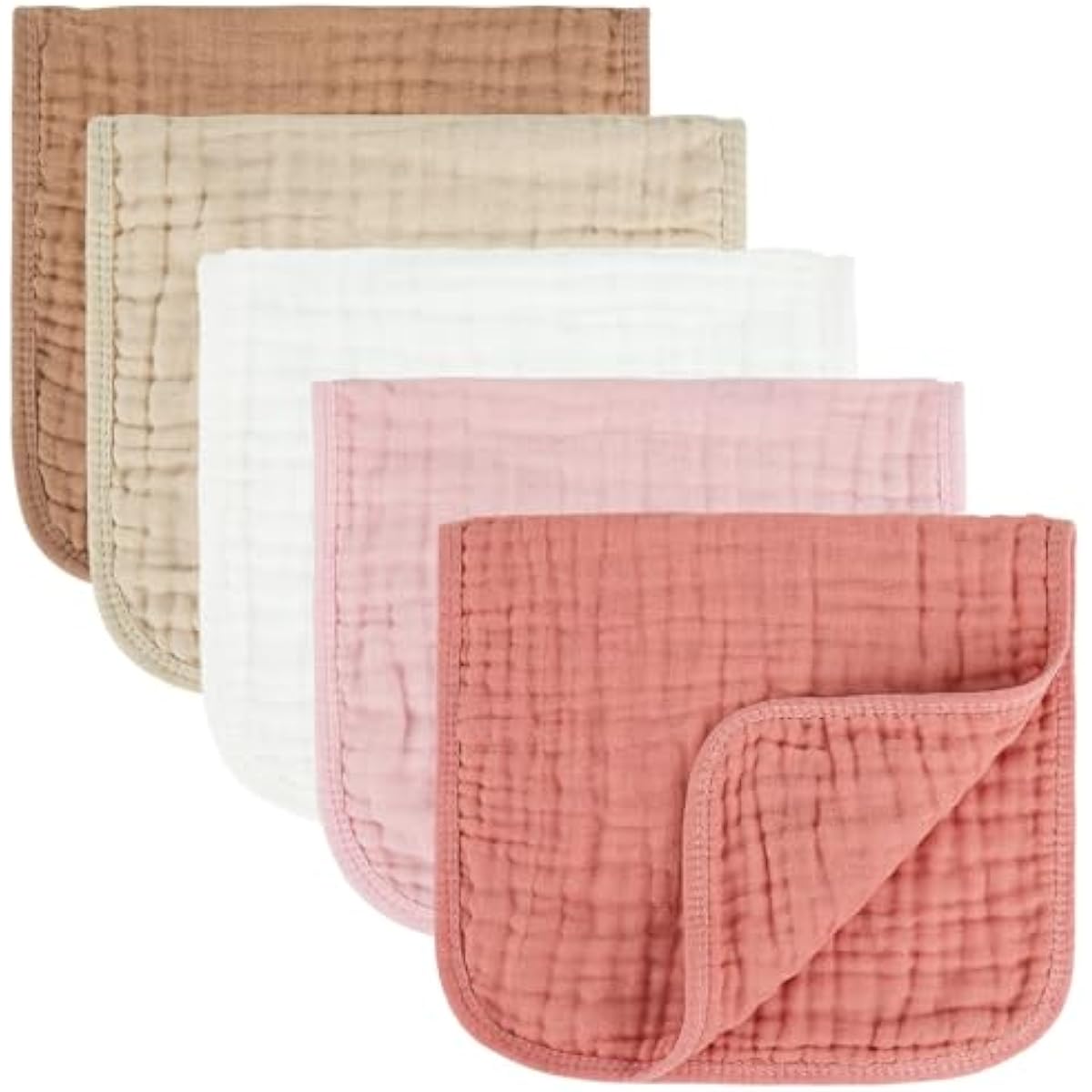 Muslin Burp Cloths 100% Cotton Baby Burp Cloths Soft, Absorbent 10x20 inches for Girls and Boys Baby Essentials