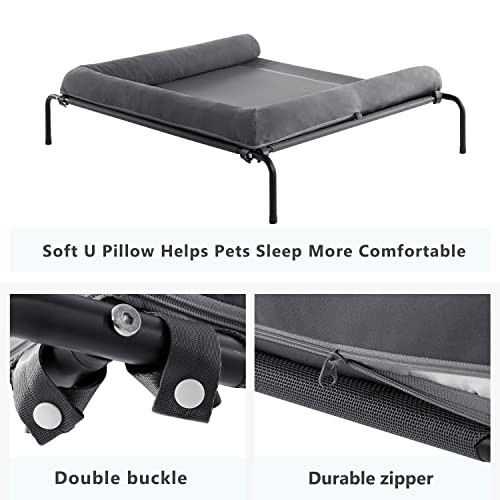 western home cooling elevated dog bed for large dogs with breathable mesh and chew proof bolsters