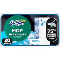 Swiffer Sweep + Mop, Wet Pads Refill, Floor Cleaner, Cleaning Cloths, Heavy Duty, Fresh, 20ct