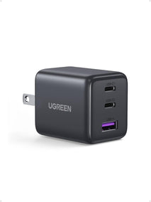 UGREEN 3-Port 30W USB C Charger, GaN II Compact iPhone Charger Fast Charging, Type C Power Adapter for iPhone 17/16/15 Series, Galaxy S26/S25/24, iPad, MacBook Neo/Air, Matt Black