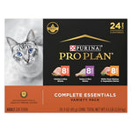 Purina Pro Plan Gravy High Protein Wet Cat Food Variety Pack Complete Essentials Chicken and Turkey Favorites 24 Cans 3 oz
