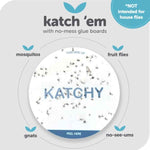Katchy original and midnight glue board refills, non-zapper traps for indoor mosquitoes, gnats, moths, fruit flies