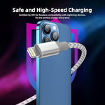 iphone 3 pack 10ft lightning nylon braided apple mfi certified fast charging cord