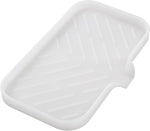 MicoYang silicone bathroom soap dish with drain spout, sink organizer, and sponge holder, 4.9 x 3.2 inches