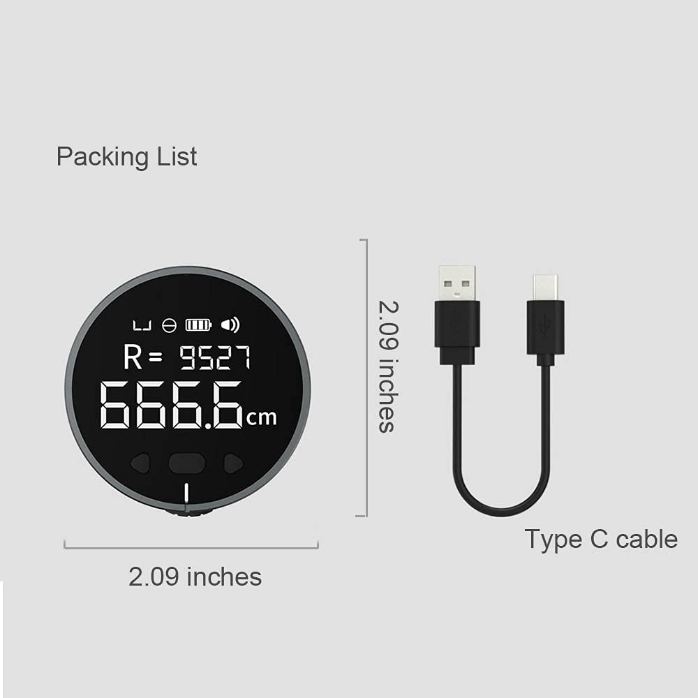 HomeMagician 324 Ft Electronic Digital Tape Measure with LCD Display Digital Ruler Rechargeable Small Smart Rolling Measuring Tool for Flat Curved Diameter Odd Shape Ideal Surprise for You