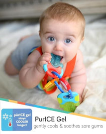 Nuby Silicone Soothing Baby Teether Keys for Infants - Gentle for Sore Gums - Blue