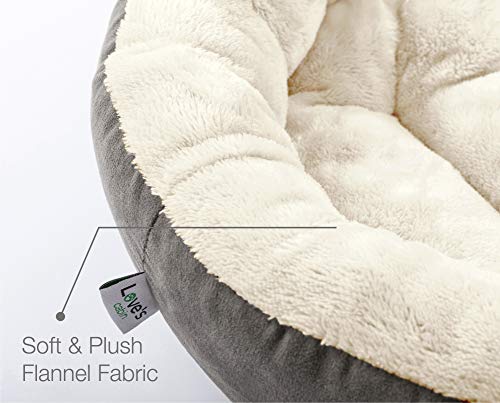 Love's cabin Round Donut Cat and Dog Cushion Bed, 20in bed for cats or small dogs, gray, super soft, durable, washable